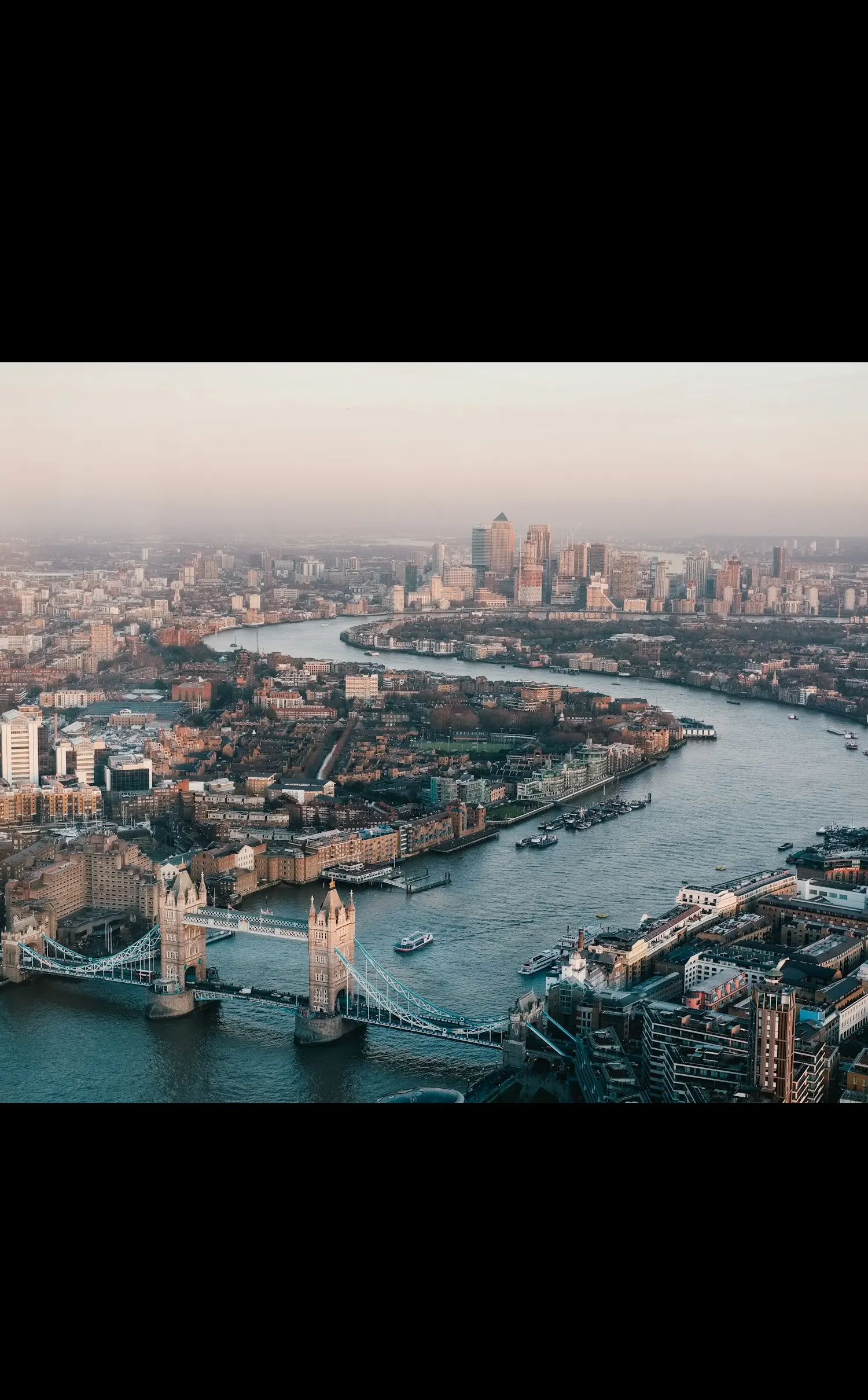 Westminster and the London skyline at dusk